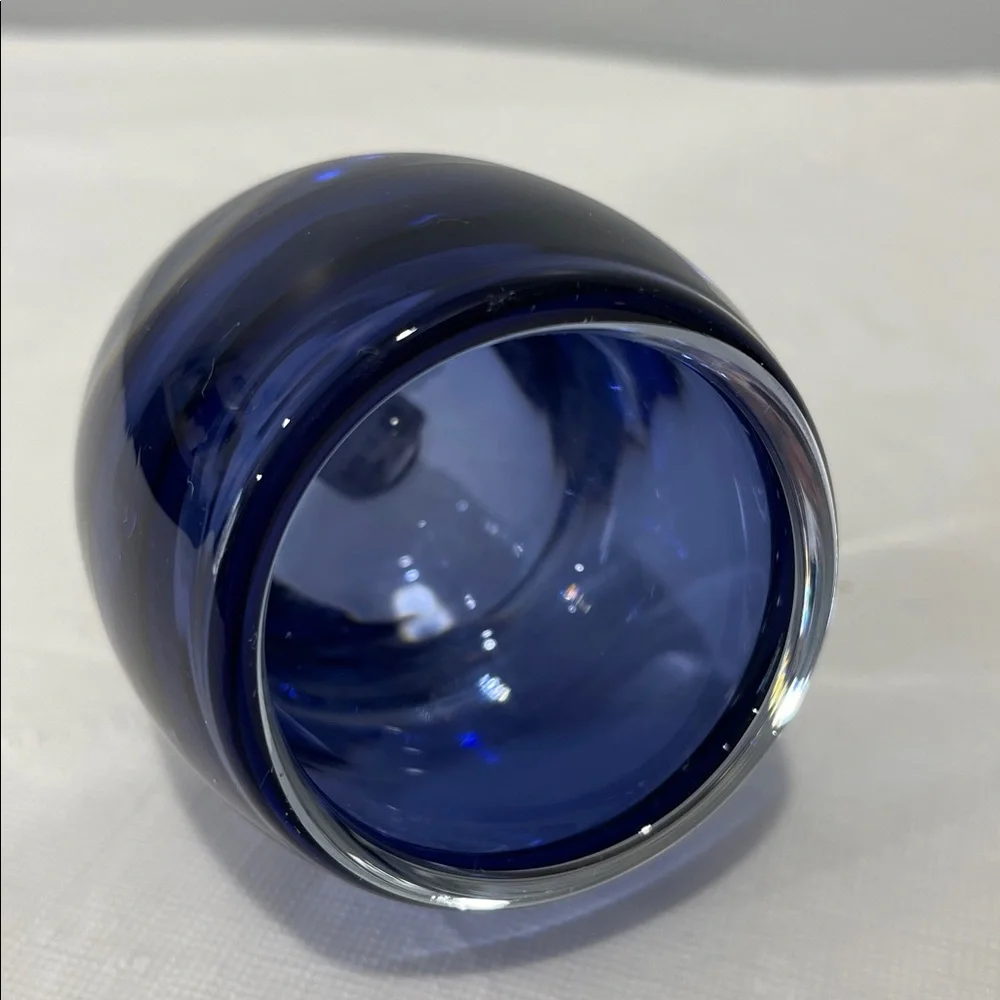 Crate&Barrel Diva Sapphire Blue Glass Candle Votive